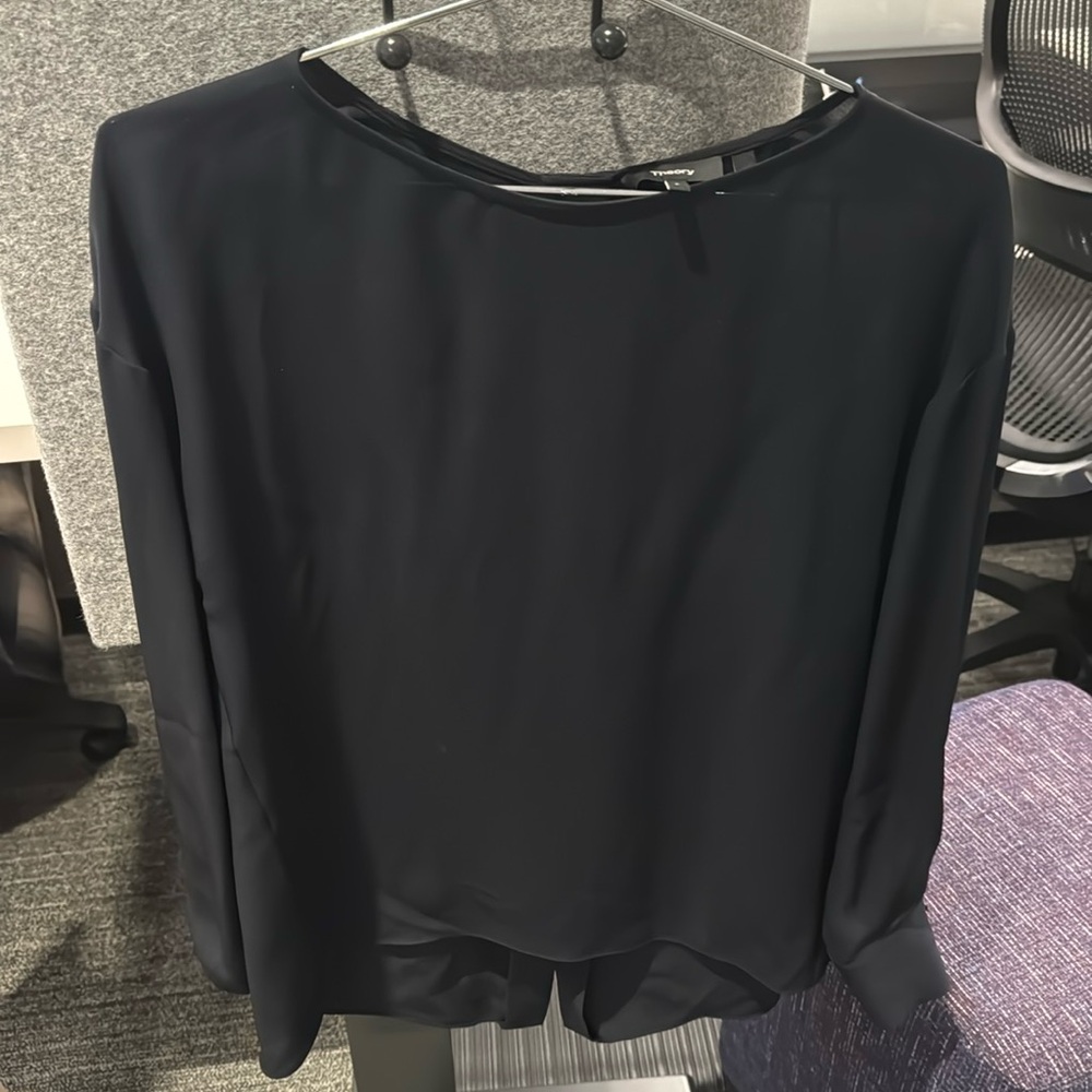 Theory Black Blouse